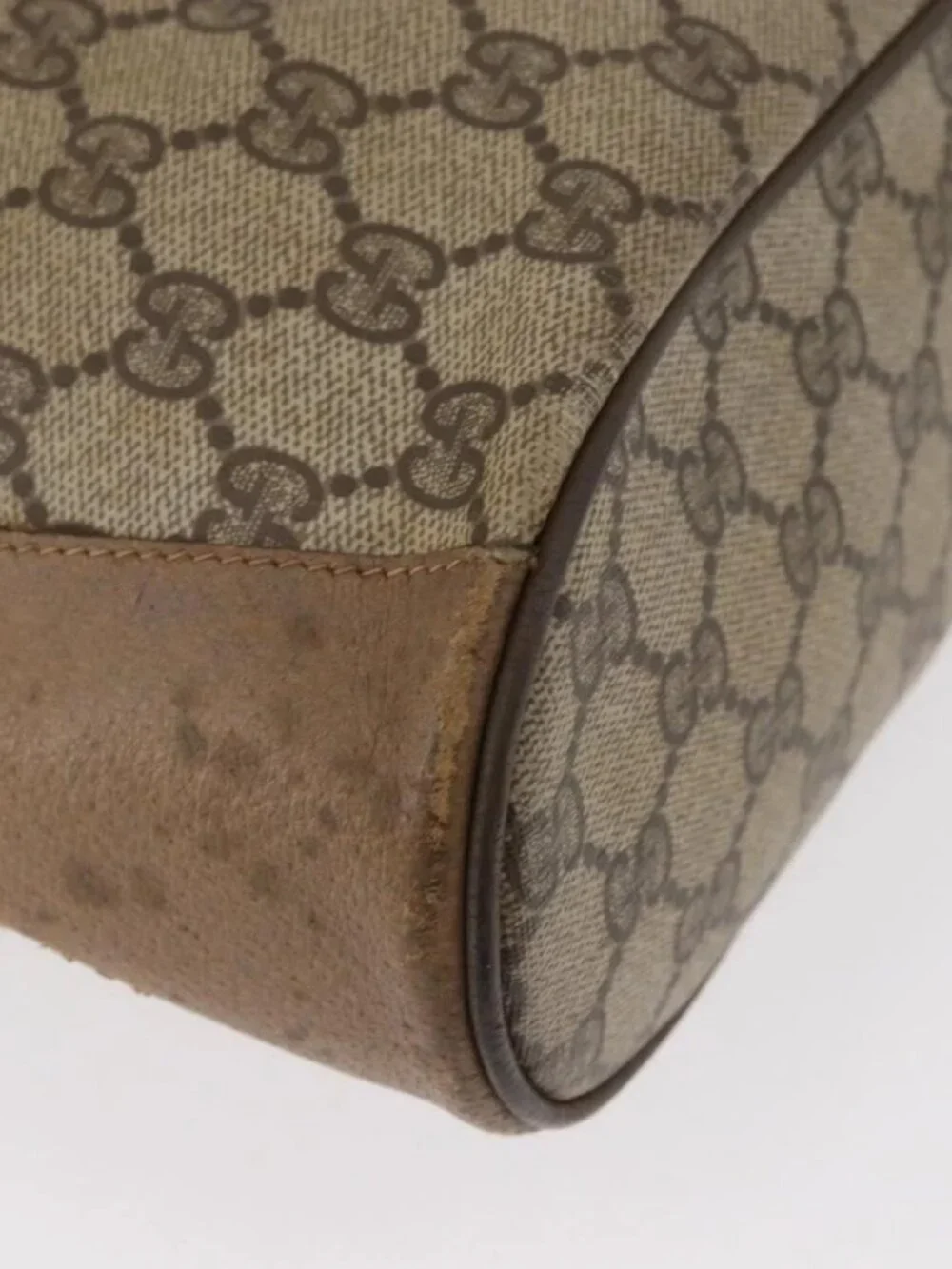 GUCCI GG Supreme Web Sherry Line Bag PVC Beige Gold 41 02 034 Auth 181983 - Picture 9 of 15